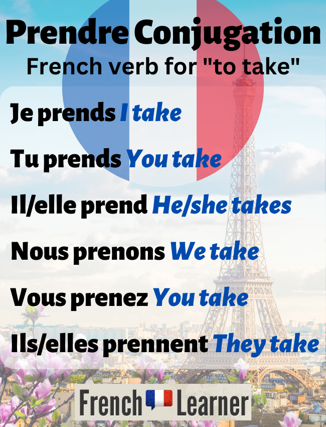 Prendre Conjugation How To Conjugate To Take In French