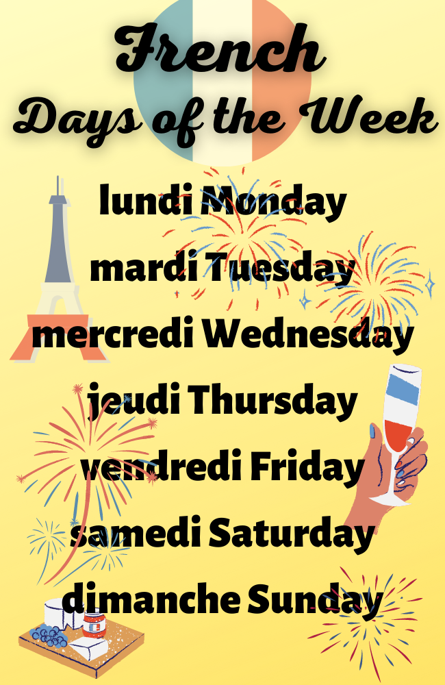 French Days Of The Week 