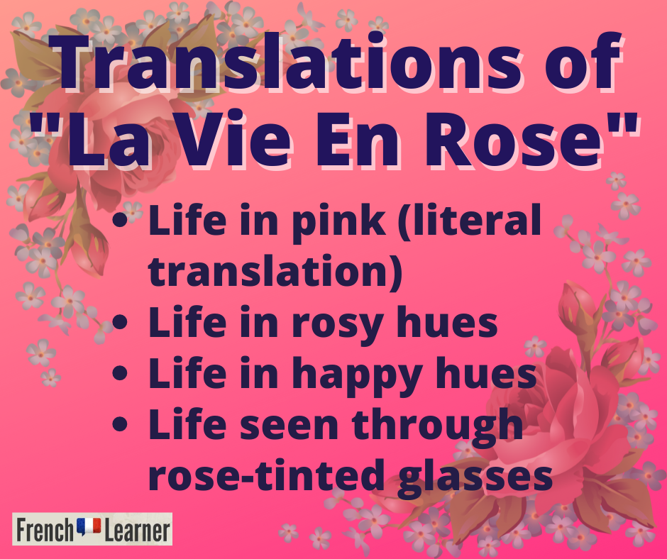 La vie en rose  French words quotes, French quotes, French love