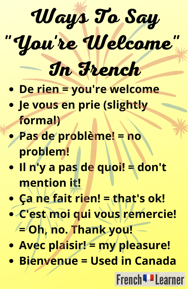 De rien - Lawless French Expression - You're Welcome