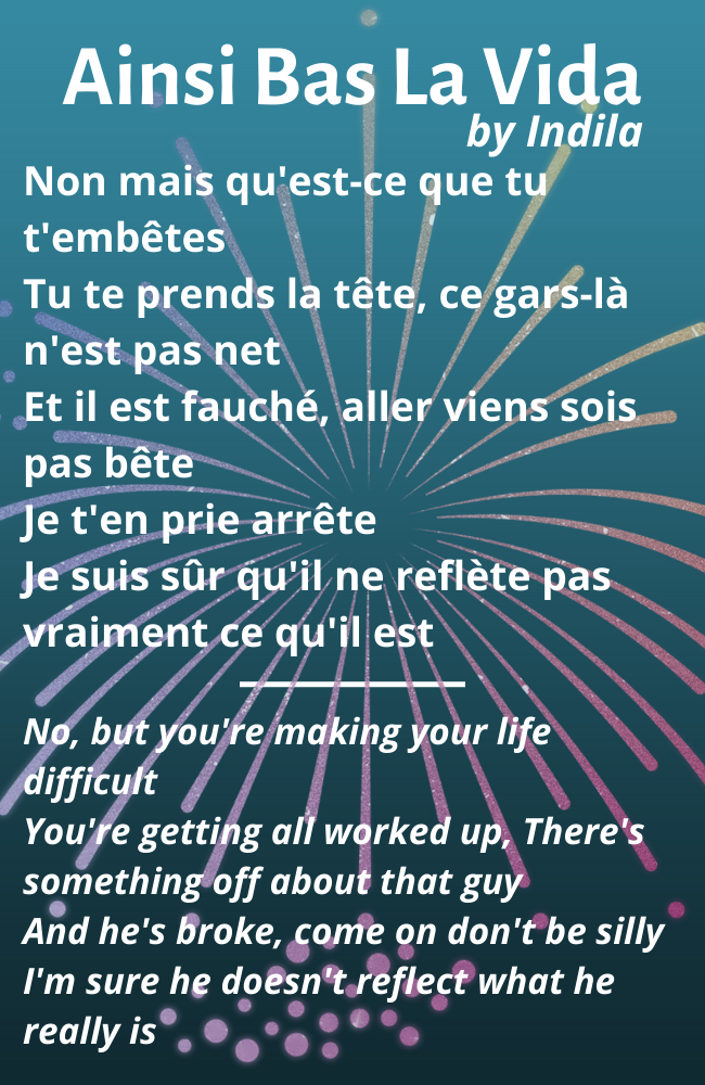 Ainsi Bas La Vida French Lyrics English Translation