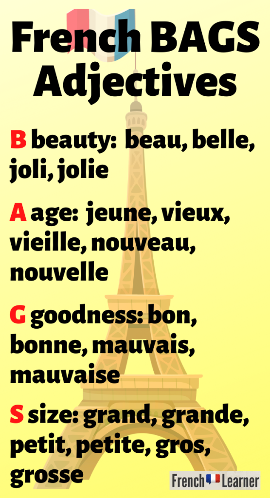 French Adjectives Rules Chart