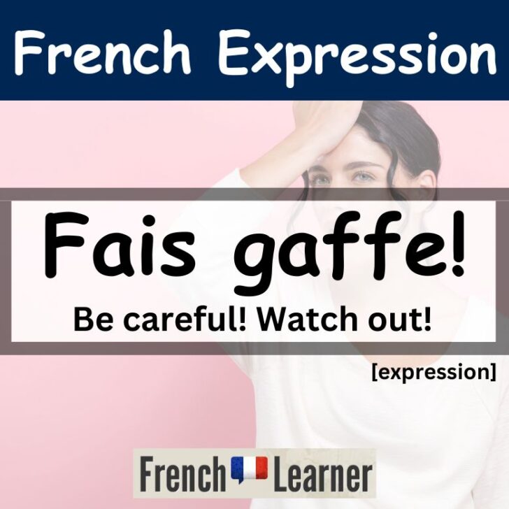 Fais gaffe! Be careful! Watch out!