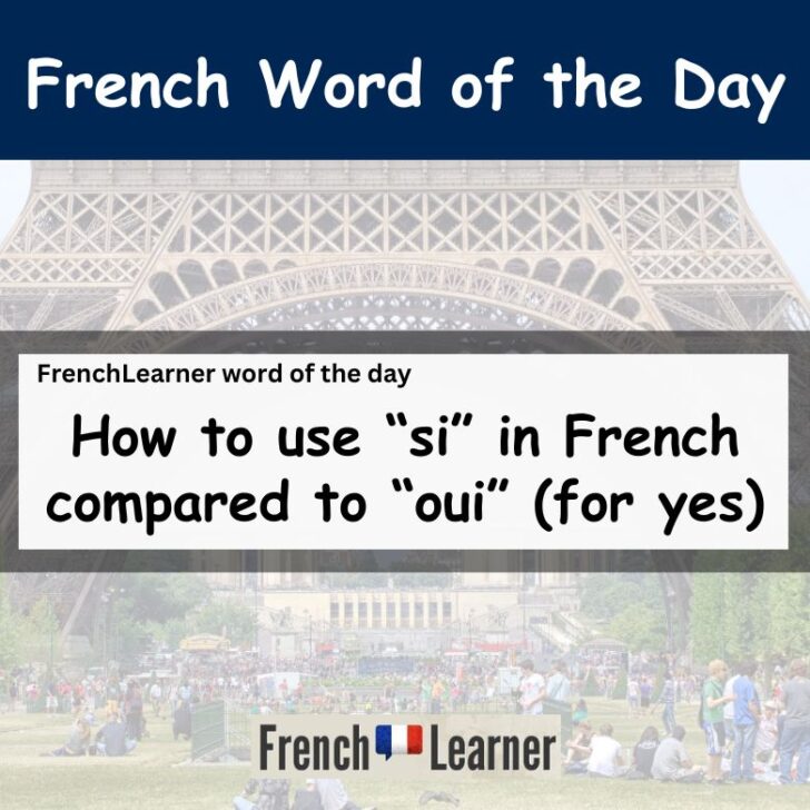 How to use “si” in French (compared to oui)